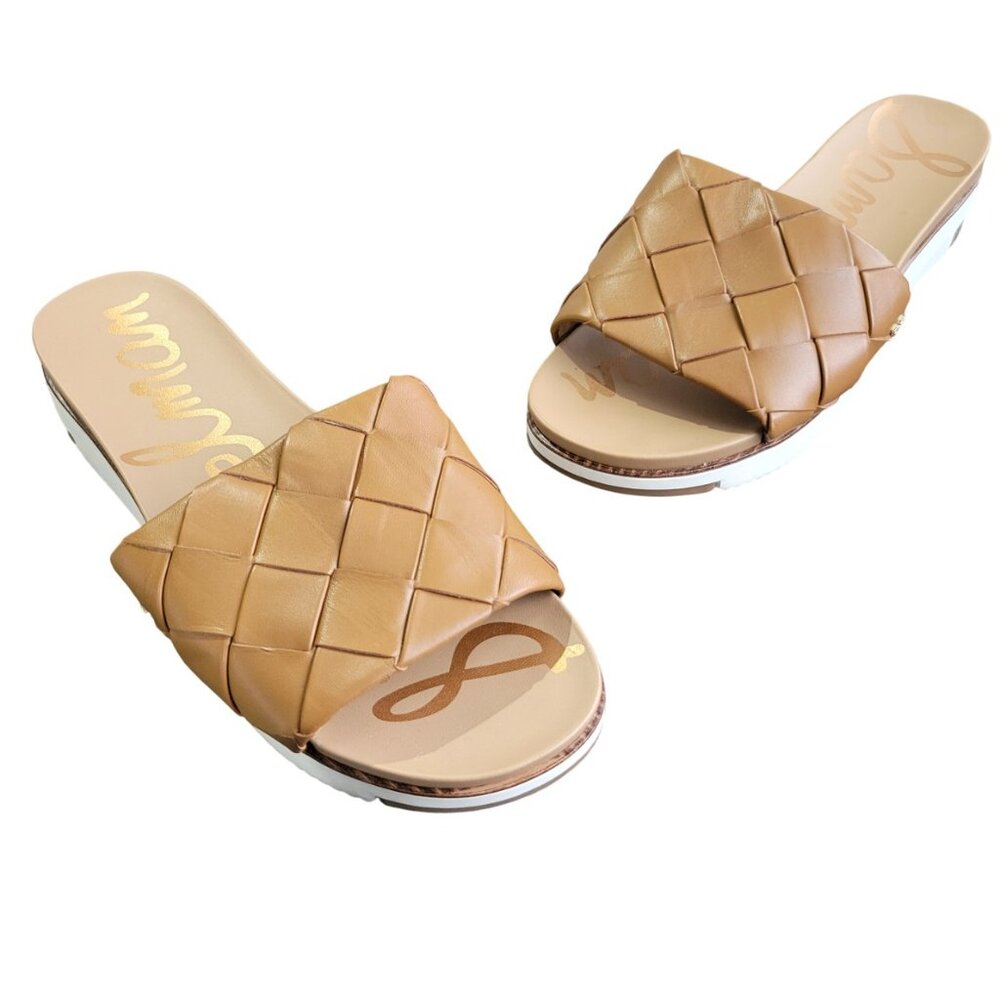 Sam Edelman Tan Woven Slide Sandals